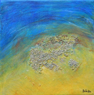 Goldenes Feld – Acryl, Sand, Bronzepulver auf Leinwand 2012