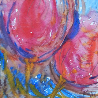 Mahnblüten – Aquarell 2014